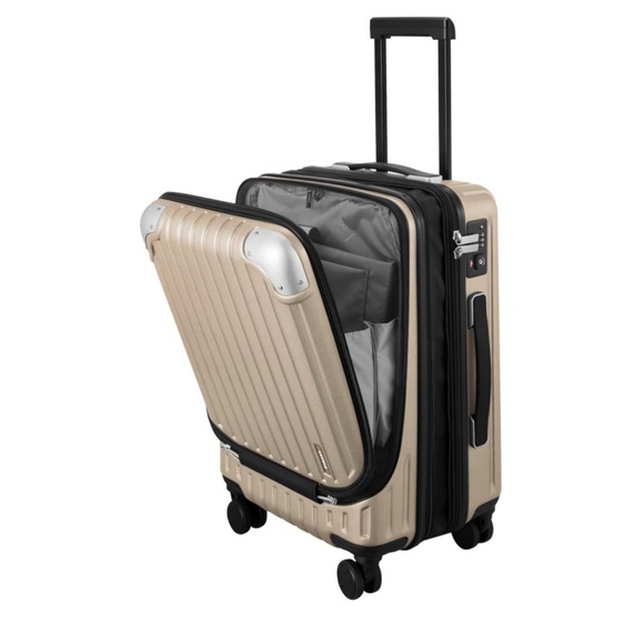 LEVEL8 Grace Carry on Luggage with Front Compartment, 20 Inch Expandable - Picture 1 of 8